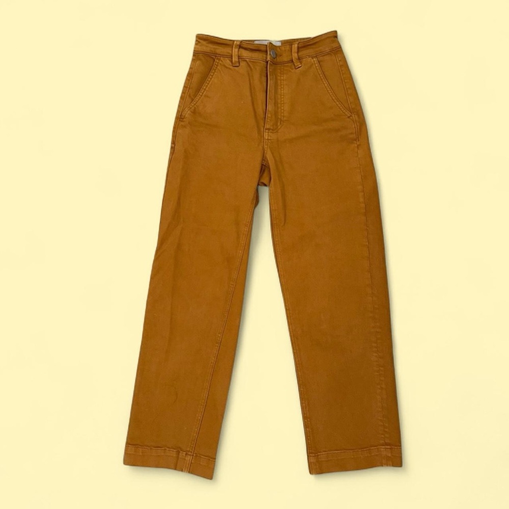everlane the utility barrel pant in ochre